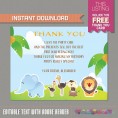 Safari Invitation with FREE Thank you Card